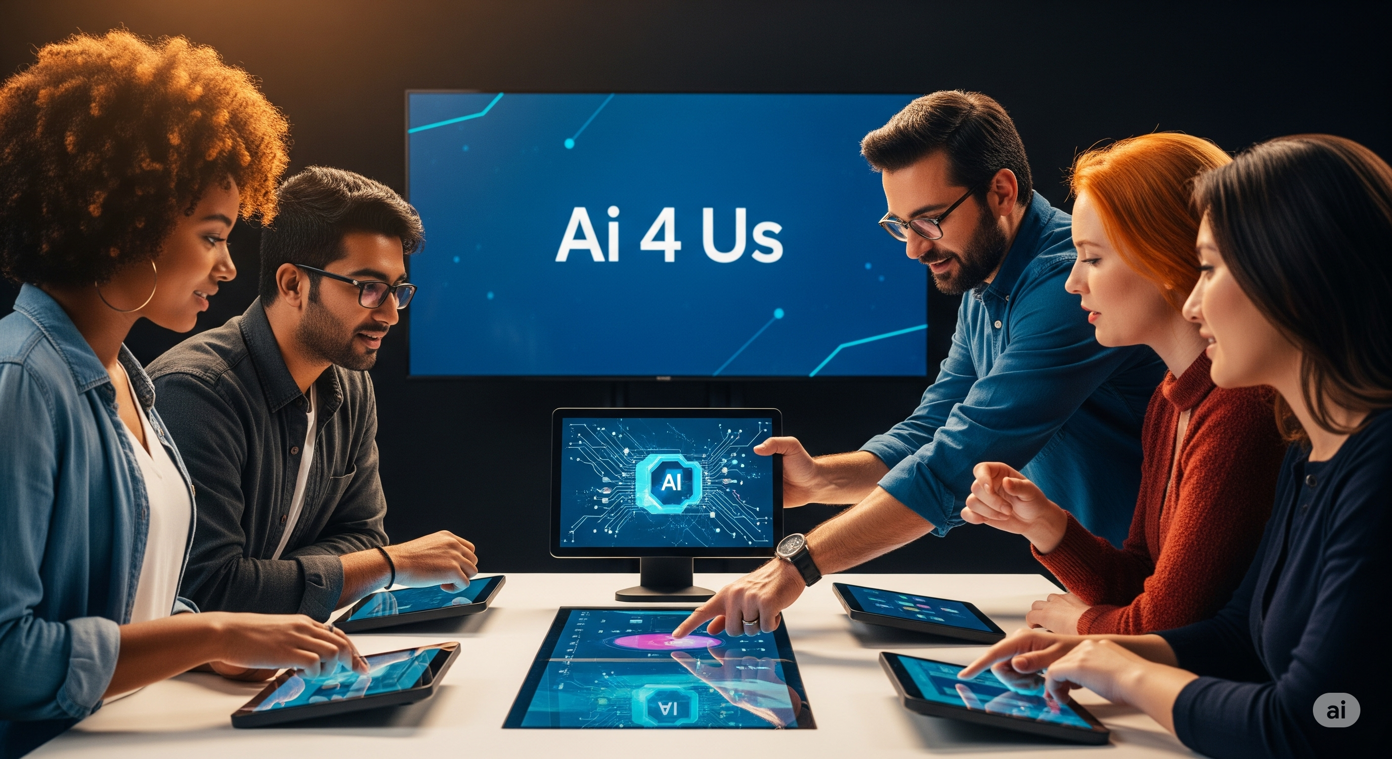 Equipe AI4US em uma reunião de estratégia